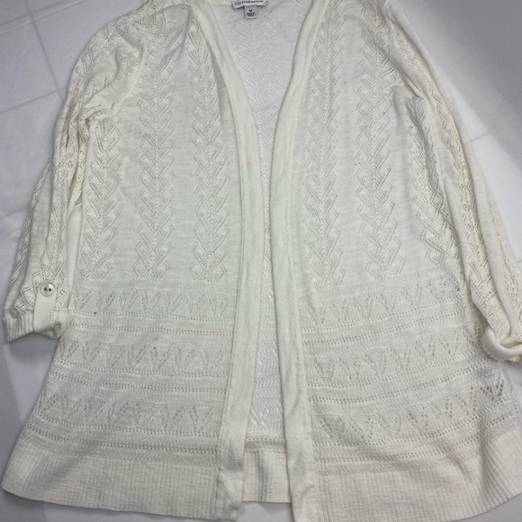Croft & Barrow- Sweater. White. Medium. Open front . In excellent condition. - Picture 2 of 7
